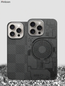 pinkson | Business Light Ultra-thin Full-coverage Matte Magnetic Kevlar Aramid Fiber Carbon Fiber Phone Case