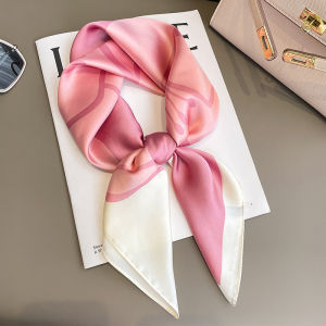 Khăn Quàng Cổ Vuông Màu Hồng Sang Trọng Dành Cho Nữ In Hình Khăn Quàng Cổ Thời Trang Mùa Xuân Tóc Foulard Bandana Khăn Choàng Quấn Phụ Kiện Thông Thường