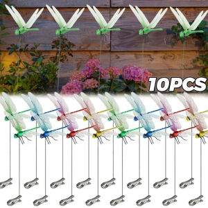 Dizoey 10PCS 24cm Simulation Dragonfly Clip Bug Deterrent Realistic Dragonfly Hat Clip Bug Repellent Dragonfly Home Garden Decoration Supply