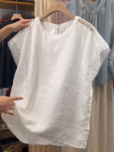 SUOXIMENG | Large Size White Round Neck Lace Hollow Short Sleeve Womens Fashion Trend Autumn New Style Commute Versatile Casual Top