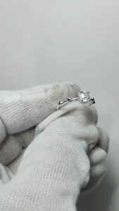 T88แหวนเงินแท้พลอยแซฟไฟร์แท้เผาเก่าจากซีลอน