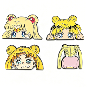 Takara Tomy | Bộ Ghim Cài Hình Trái Tim Sailor Moon - 4/7/12 Chiếc Huy Hiệu Kim Loại Dành Cho Ba Lô Quần Áo Trang Sức Phụ Kiện Anime Cho Mọi Lứa Tuổi