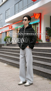 Quần jean quần bò nam nữ ống suông  WASH XÁM TRẮNG SUN T9 thiết kế basic dễ phối đồ phong cách hàn quốc