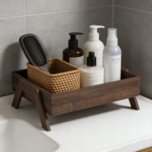 Vintage Wooden Cosmetics Tray