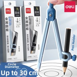 deli | Deli Professional Drafting Compass Set for Primary And Secondary School Students High Aesthetic Value Pen Holding Ruler Compass Kit