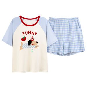 MiiOW | Catwoman Summer Sleepwear Womens Lightweight Short Sleeve Home Clothes Soft Cotton Cartoon Cute Girls Short Pants Set