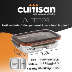 KUYISHI | Microwave Safe Food Grade Stainless Steel Lunch Box