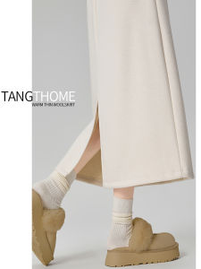 High Waist Woolen Mini Skirt Womens Autumn Winter New Style Sugar Platform Commute Korean Style A-Line Skirt Mid-Length