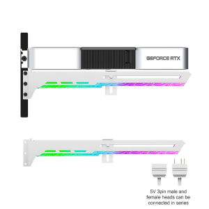 Giá Đỡ Card Đồ Họa ARGB 5V AURA Họa Tiết Kim Cương Đen/Trắng Kiểu Ngang Dành Cho Khe PCI Thiết Kế Phát Sáng Chất Liệu Sắt Acrylic