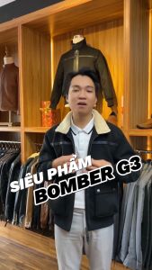 Áo Khoác Nam Bomber G3 DAVINET AM24-01 Da Cừu Thật Cổ Lông Tháo Rời Độc Đáo Dễ Dàng Thay Màu Lông Cổ Áo