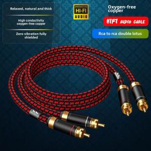 High Fidelity Oxygen-Free Copper Audio Signal Cable Dual Pair RCA Phono Interconnect Cable for Amplifier Audio Enthusiasts