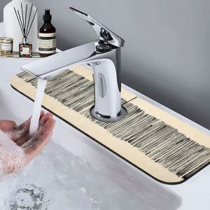 VIKAMA Modern Line Printed Faucet Mat Minimalist Faucet Mat Kitchen Absorbent Anti Slip Mat Home Decoration