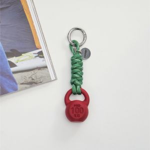 Handmade Mini Kettlebell Pendant Leather Bag Keychain Ornament Inner Youne Fashion Accessories Jewelry Home Garden