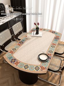Vintage Style Oval Expandable Foldable Waterproof Greaseproof Heat-resistant Easy-clean Tablecloth
