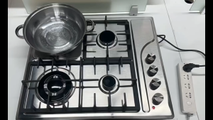 HBH-T3G1H Built-in Hybrid Cooktop 3 Gas Burners + 1 Electric Hot Plate Combined 4-in-1 Kitchen Hob for LPG