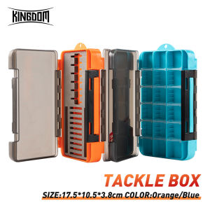 Kingdom DoubleSided Lure Fishing Tackle Box with Multi-Compartments Bait Hook Accessories Storage Case Plastic Fishing Organizer
