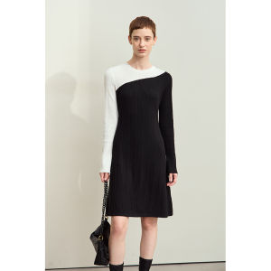 AMII | Antibacterial Heating Collared Colorblock Dress