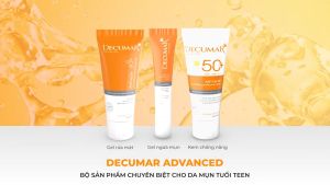 [HCM][NEW] Combo sạch mụn DECUMAR ADVANCED [Gel rửa mặt kiềm nhờn gel ngừa mụn kem chống nắng] (Decuma advance dercuma dercumar decurma)