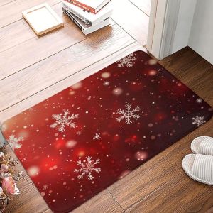 Thảm Cửa Hình Cây Thông Noel Vàng VIKAMA Thảm Trải Sàn Ngoài Trời Trong Nhà Chống Trượt In Họa Tiết Bokeh Màu Đỏ Cho Lối Vào Trang Trí Sàn Chào Mừng Sang Trọng Hiện Đại