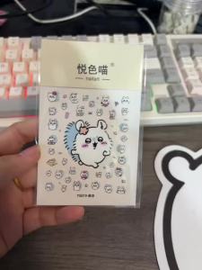 Bandai | Hachiware Usagi Momonga Miếng Dán Hoạt Hình Họa Tiết Dễ Thương Cho Ly Trà Trang Trí Hành Lý Không Rơi Ra Bàn Tăng Cường
