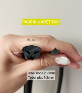 Karet List Kaca H Akrilik H 3mm lis Karet Koam 16mm Panel Akrilik Karet Koam 019 meteran