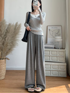 High Waist Straight Leg Pants Loose Comfortable Casual Wide Leg Trousers Womens Autumn Winter Fashion Slimming Effect