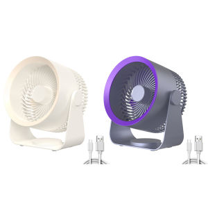 Welcomehome Wall Mounted/Table Air Circulation Electric Fan Portable 4000mAh Electric Fan Circulator USB Rechargeable Low Noise 3 Speed Camping Supplies