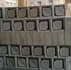 Roster beton Motif daun Lubang angin Warna putih abu merah Hiasan dinding dekorasi rumah Uk-20x20x10