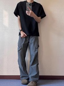 Quần Dài Ống Đứng Thoáng Khí Nhẹ Mùa Hè Cho Nam Quần Dài Thể Thao Công Sở American Dry Fast Quần Dài Thường Ngày Rộng Rãi