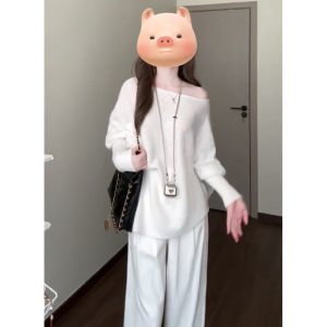 Áo len nữ BINKAFENNY cổ tròn tay cánh dơi phong cách Pháp thanh lịch