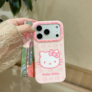 Sanrio | Korean New Cute Cartoon Silicone Pink Sanrio KT Phone Case For iPhone 17 Pro Max 16 15 Pro Max Shockproof Protective Soft Cover