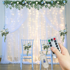 3/6M 8 Mode USB Curtain String Lamp Holiday Decor Party Birthday Wall Decoration LED Garland Wedding Fairy Light Christmas Light