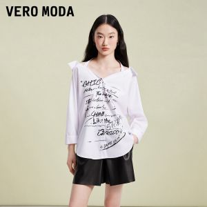 Vero Moda | Áo Blouse Dễ Thương In Chữ Thoáng Mát Cho Văn Phòng Mùa Hè