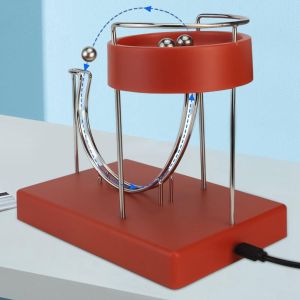 Perpetual Motion Machine Kinetic Art Perpetual Movement Art Motion Inertial Metal Automatic Creative Jumping Table Toy Red