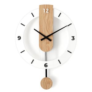 Nordic style wall clock Modern wooden clock Silent art clock Creative decoration Pendulum Clock Decoration clock