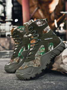 Outdoor Desert War Training Boots Mens Waterproof Canvas High Top Camouflage Martin Boots British Style Retro Sailing Boots