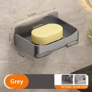 Bathroom Soap Shelf No Nail Wall Mounted Soap Sponge Holder Organizer Double Drainage Soap Dish Bathroom Accessories Supplies