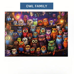 500/1000/1200/2000PCS Jigsaw Puzzle Beautiful Owl In Forest Night Scene With Glowing Eyes For Adults Game Brain Teaser Gift