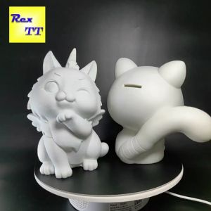 Rex TT 【ซื้อ 10 แถม 1】แมวนําโชค Lucky cat Cute cat white model cartoon DIY coloring piggy bank fallable birthday gift ideas