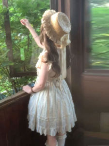 Charming Floral Print Mini Dress with Gentle Style Short Sleeves High Waist Design City Commute Suitable Summer Fashion Dress