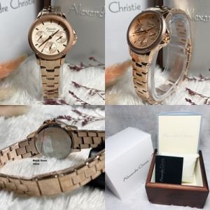 (BISA COD) Jam Tangan Wanita Alexandre Christie AC 2A16 AC2A16 Original Garansi Resmi 1 Tahun - Stainless Steel