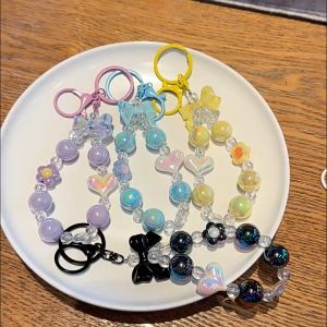 Bestella💗Liontin Busur Berwarna Permen Gantungan Kunci Manik-manik Kreatif Gantungan Kunci Mobil Liontin Tas Kunci Mobil