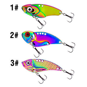 1Pcs Metal Jig 5g 7g 10g 15g 20g Fishing Spoons Lures Metal Colorful VIB Sinking Jig 3D Eyes Spoon Spinner Hard Bait with Double Treble Hooks Jig Lure