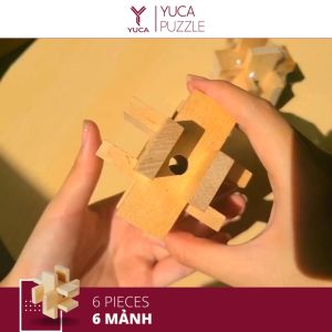 Đồ chơi khóa gỗ 6 Pieces - HexaPieces Yuca Puzzle - 6 mảnh Thử thách giải đố thông minh Hack não Trí tuệ Đồ chơi Tư duy Xếp hình 3D