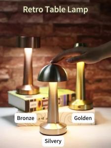 LED Table Light 3 Color Retro Coffee Table Lamp Touch Bar Desktop Decorative Lamp Sensor Rechargeable Night Light For Bedroom