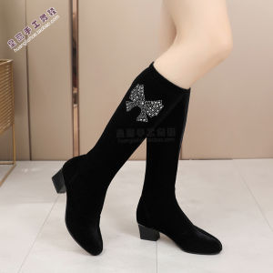 New Womens Winter Square Dance Shoes Soft Bottom High Help Latin Dance Shoes Comfortable Non-Slip Fleece Lined Booties