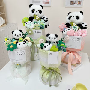 Panda Creative Big Doll Bouquet Cartoon Doll Stuffed Graduation Season 520 Birthday Gift for Friends Bridal Bouquet