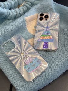 Original Christmas Star Laser Acrylic Glitter 15/16/16Pro Phone Case Anti-Fall Millennium Style Y2K Sweet Cool Spicy Girl UV Printing Anti-Slip Mosaic