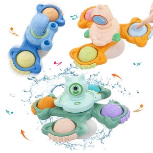 3Pcs Suction Cup Spinner Toys for Baby 12-18 Months Infant Travel Spinning Top Toys Sensory Toys Baby Bath Toy Age 1 2 3 Stackable High Chair Toys for Toddlers Baby Girls Boys Gifts