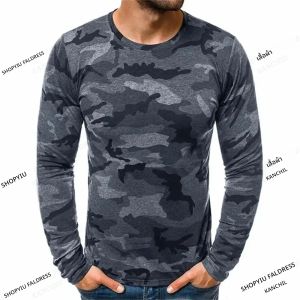 ยุทธวิธีทหารผู้ชายกลางแจ้งนักรบล่าสัตว์กีฬาแขนยาวแฟชั่นหลวมแห้งเร็วรอบคอเสื้อยืด TOP